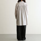 60s ORGANIC CAMBRIC WITH EMB BANDED COLLAR EMB TUNIC #9200 LT GREY [NMDS26222]