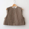 COTTON WOOL SHIRRING VEST #Check [no.7701]