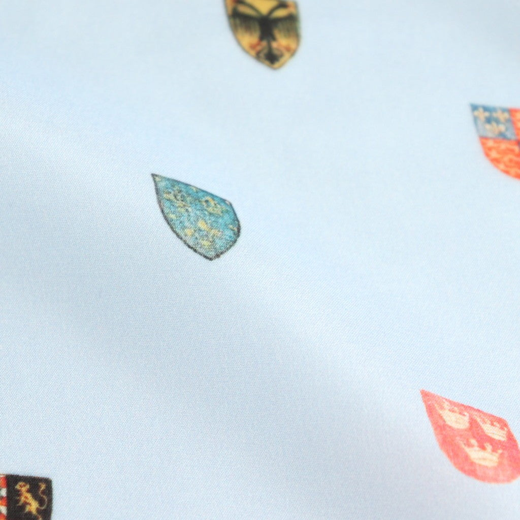 COAT OF ARMS SILK SCARF #Sax [no.7387]