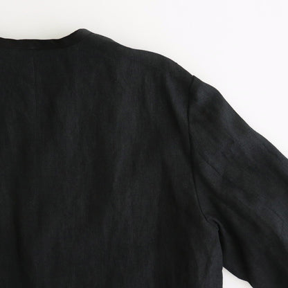 DENSELY LINEN TRIMING BOLERO #Black [no.7311]