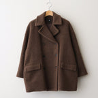 RECYCLE BOA WOOL DOUBLE OVER COAT #8500 MOCHA.BROWN [JNMDS2451]
