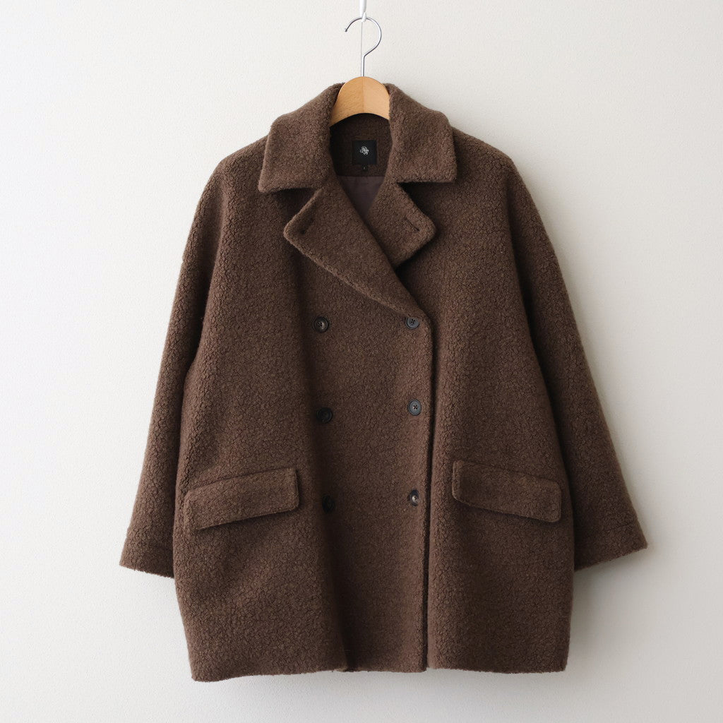 RECYCLE BOA WOOL DOUBLE OVER COAT #8500 MOCHA.BROWN [JNMDS2451]