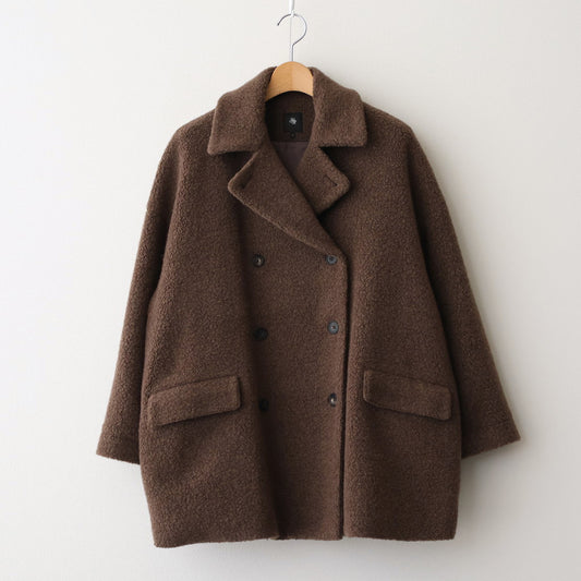 RECYCLE BOA WOOL DOUBLE OVER COAT #8500 MOCHA.BROWN [JNMDS2451]