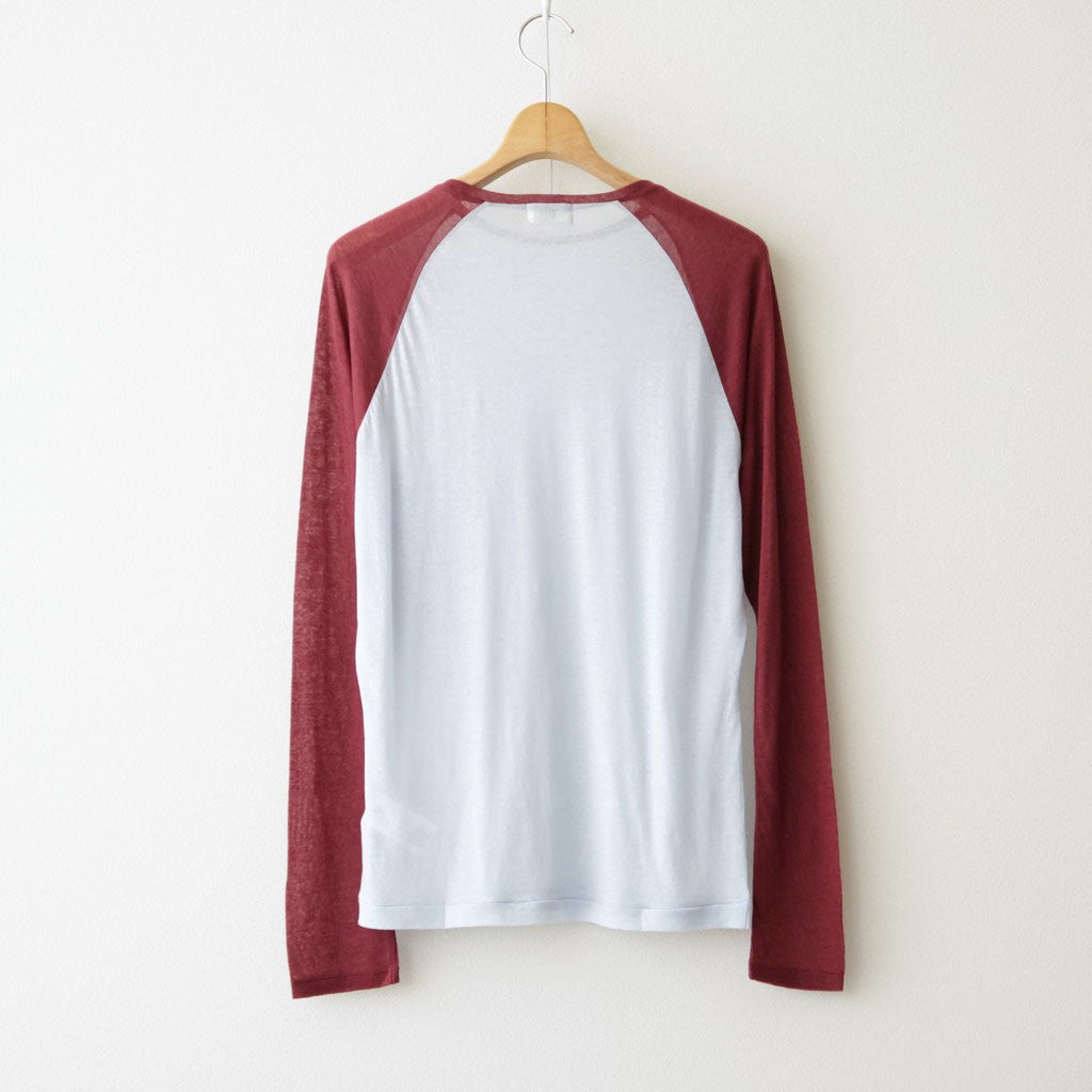 cashmere & supima cotton gauze jersey baseball Tee #light blue [WXFL-UW105]