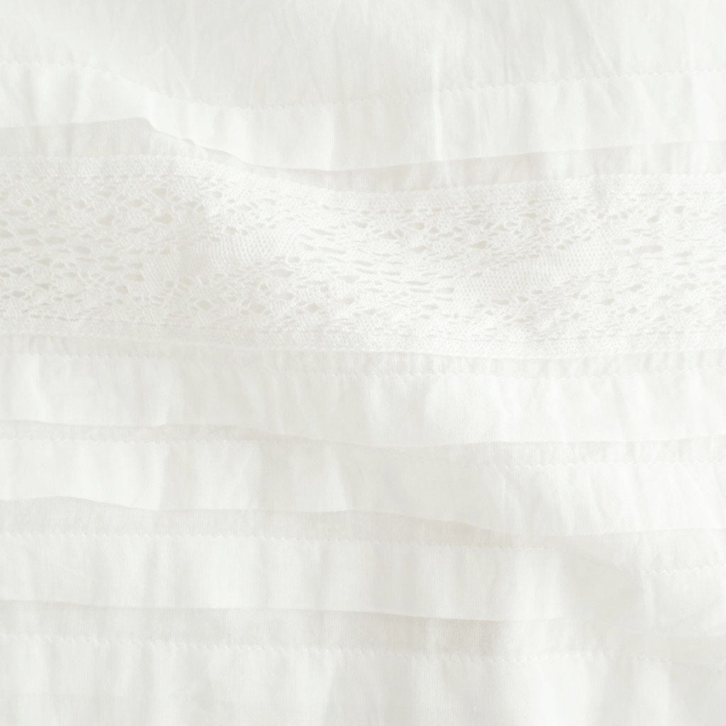 80s COTTON VOILE LACE GATHERED SKIRT #9100 WHT (OFF WHITE) [NSL26093]
