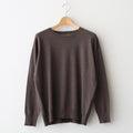 14GG 2PLY PLAIN STITCH COTTON/WOOL/CASHMER CREW-NECK PULLOVER #8600 BROWN [GNSL24542]
