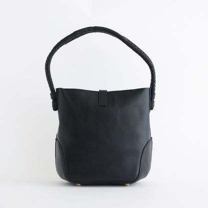 NAPPA LEATHER ONE HANDLE BAG #9900 BLACK [SVMDS2551N]