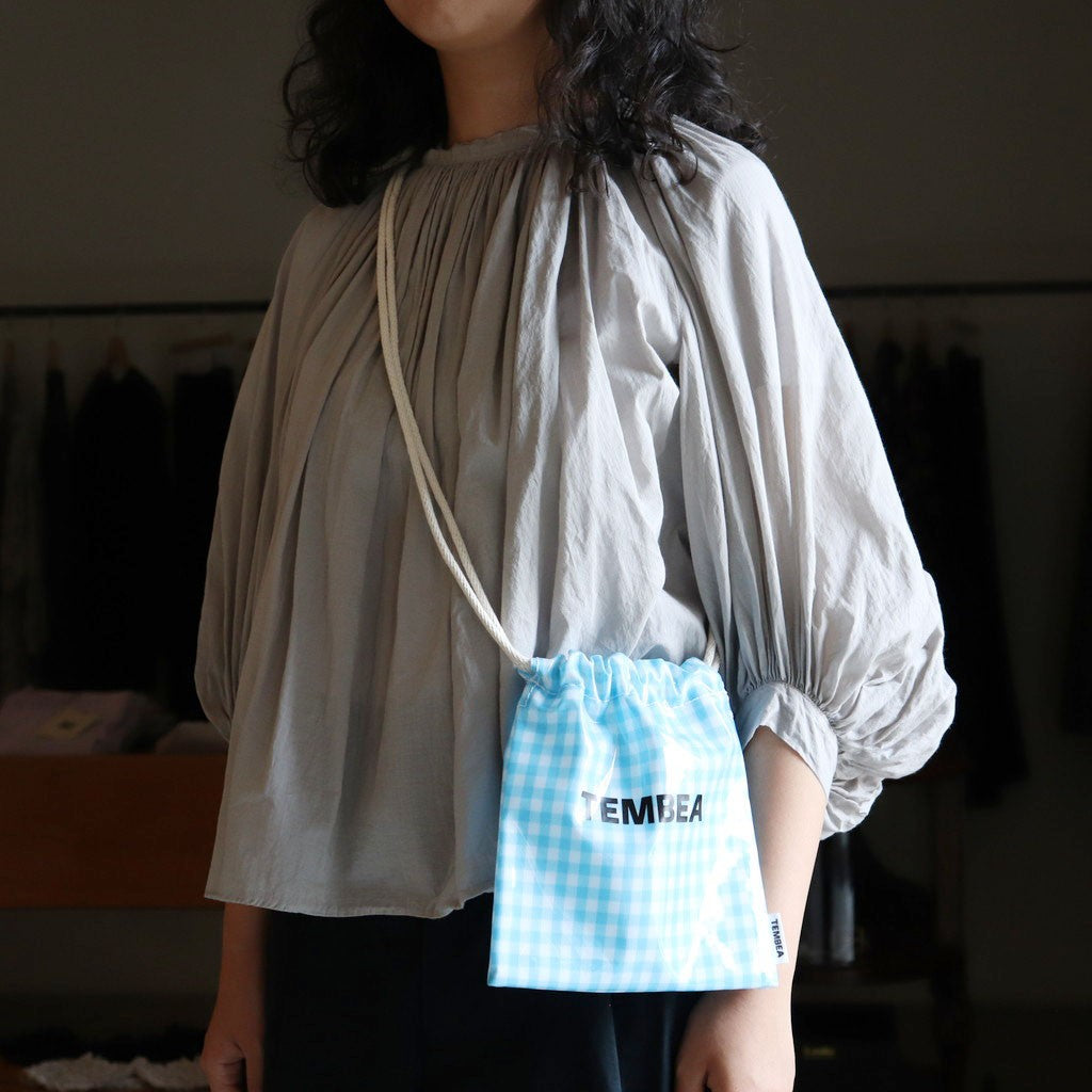 巾着POCHETTE #GINGHAM SAX [TMB-2586H]