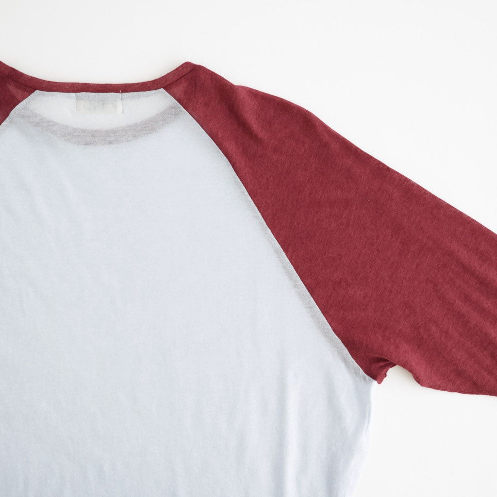 cashmere & supima cotton gauze jersey baseball Tee #light blue [WXFL-UW105]