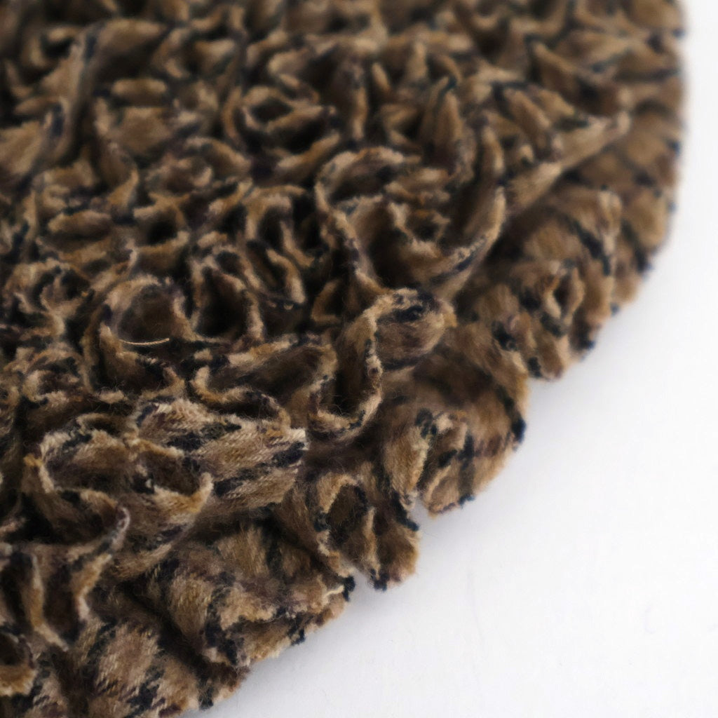 COTTON WOOL FRILL COLLAR #Check [no.7705]