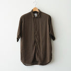 AUTO LOOM LINEN/COTTON PLAIN OVERDYE OPEN COLLAR S/SL SHIRTS #8960 C.BROWN [IMDSH2612LCD]