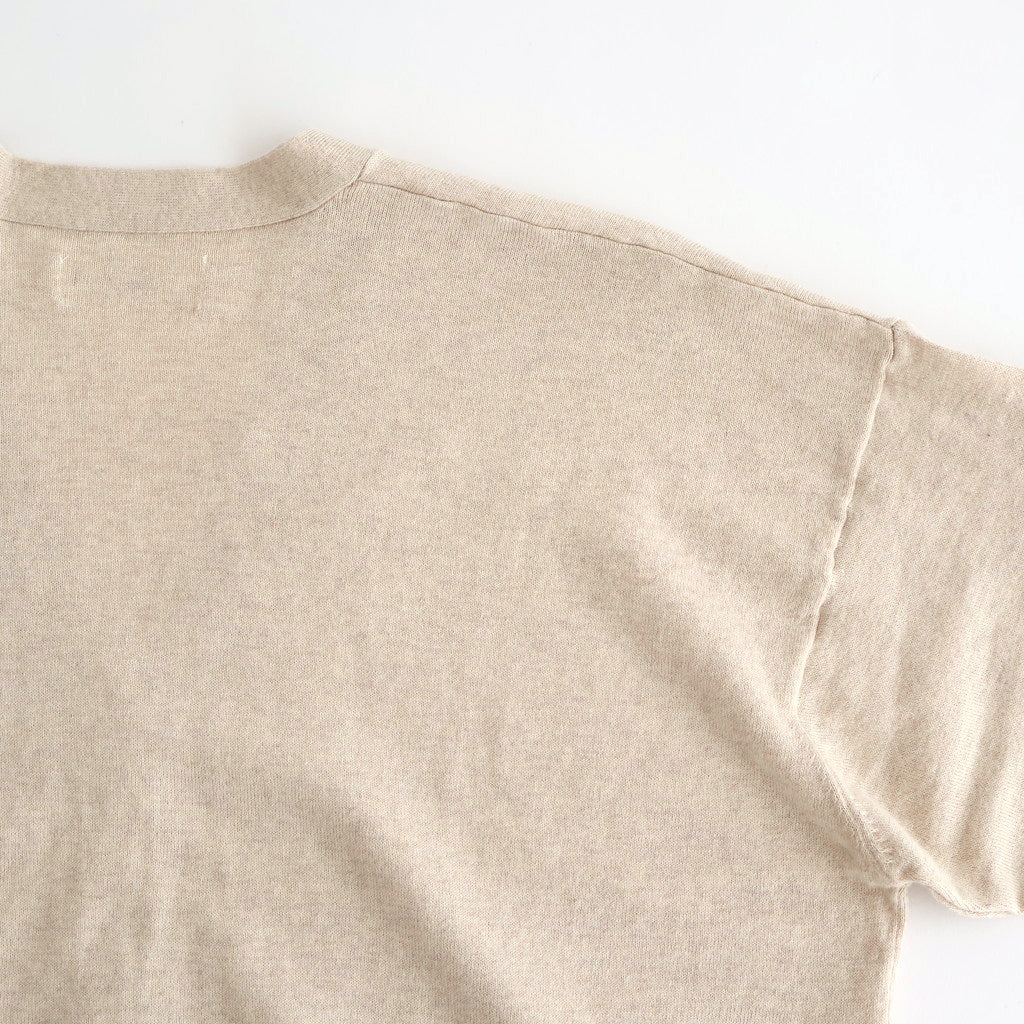 14GG 2PLY PLAIN STITCH COTTON/WOOL/CASHMERE V-NECK CARDIGAN #8100 NATURAL [GNSL25531]