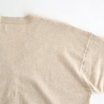 14GG 2PLY PLAIN STITCH COTTON/WOOL/CASHMERE V-NECK CARDIGAN #8100 NATURAL [GNSL25531]