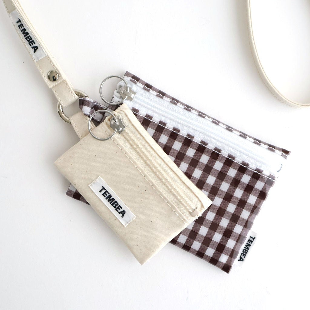 FLAT POUCH SMALL #GINGHAM BROWN [TMB-2310N]