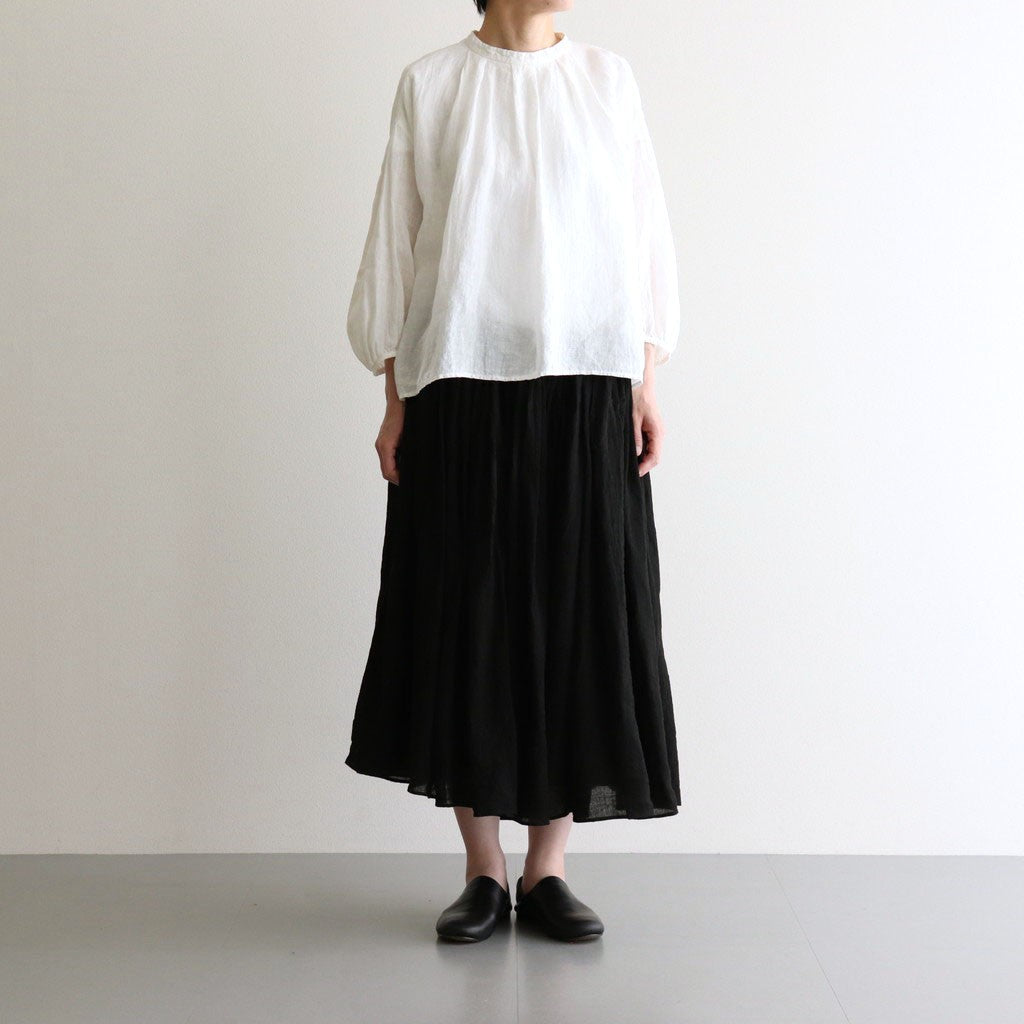 LINEN HEMP SMOCK BLOUSE #Off White [no.7421]