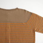 Stripe Cardigan #Beige x Orange [Oni067]