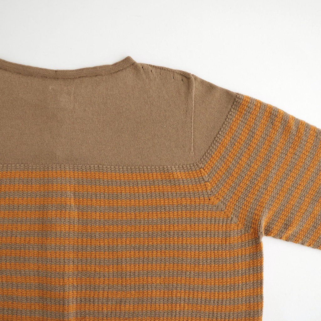 Stripe Cardigan #Beige x Orange [Oni067]