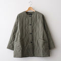 PADDED BANGALORE SILK PLAIN FRONT BUTTON SHORT COAT #4750 OLV (DK.OLIVE) [NMDS25582]