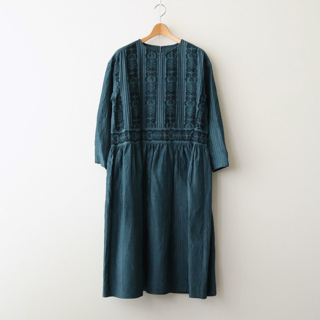 一瞬の花：Gathered dress #abyssal blue [11261-10111]