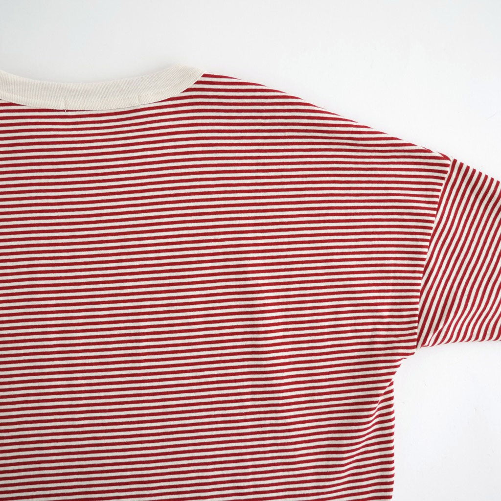 BORDER DROP SHOULDER SHIRT #Red × Off White [no.8362]