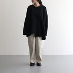 乾いた庭：ヘムレースオーバーシャツ #black [13261-05207]