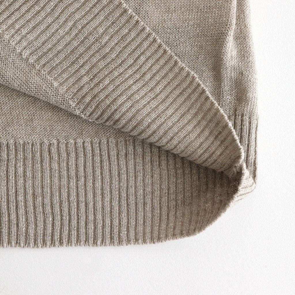 12GG 1PLY LINEN PLAIN V-NECK 1 BUTTON CARDIGAN #8200 LINEN [GNSL23302]