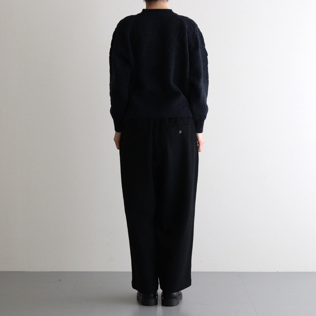 Wool cashmere beaver tuck pants #Black [TS243PT099]