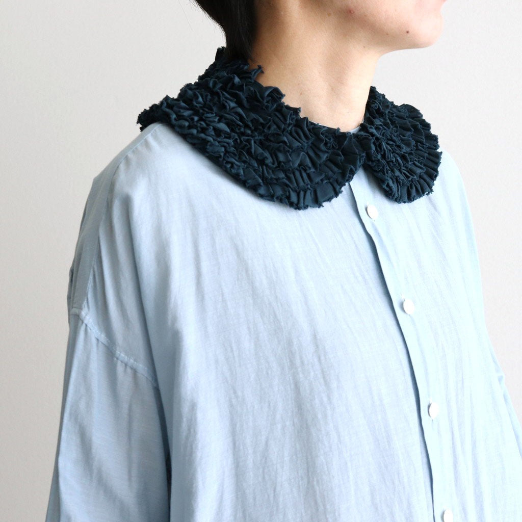 G.D COTTON SILK FRILL COLLAR #Navy [no.7369]