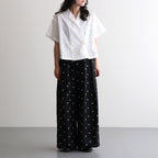 ⼼の花苑 Open-collar cropped overshirt #white [TLF-226-SH007-ec]