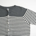 Stripe Cardigan #Grey x Ecru [Oni067]