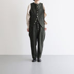 Seasonal Night Poet vest #Moss green [TLF-225-ve001-Ldb]