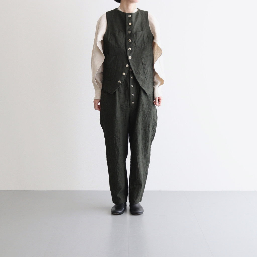 季節の夜 Poet vest #Moss green [TLF-225-ve001-Ldb]