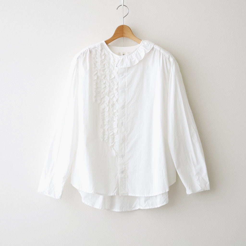 輝きの余白：フリルシャツ #off white [13261-06407]