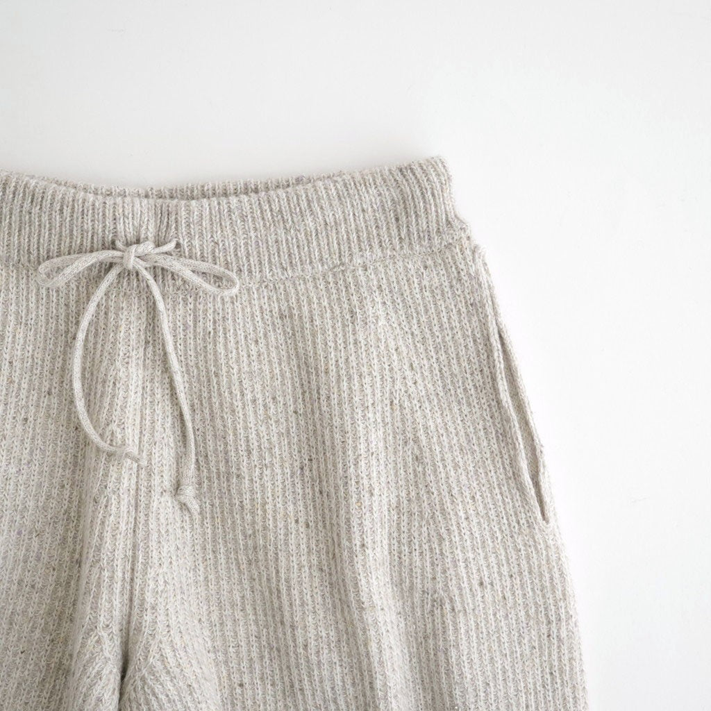 woolen cotton & silk nep wool tweed-knit pants #grayge tweed [WXFL-UW126]
