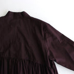 静寂の欠片 Funnel neck shirt dress #burgundy [TLF-125-op001-la]