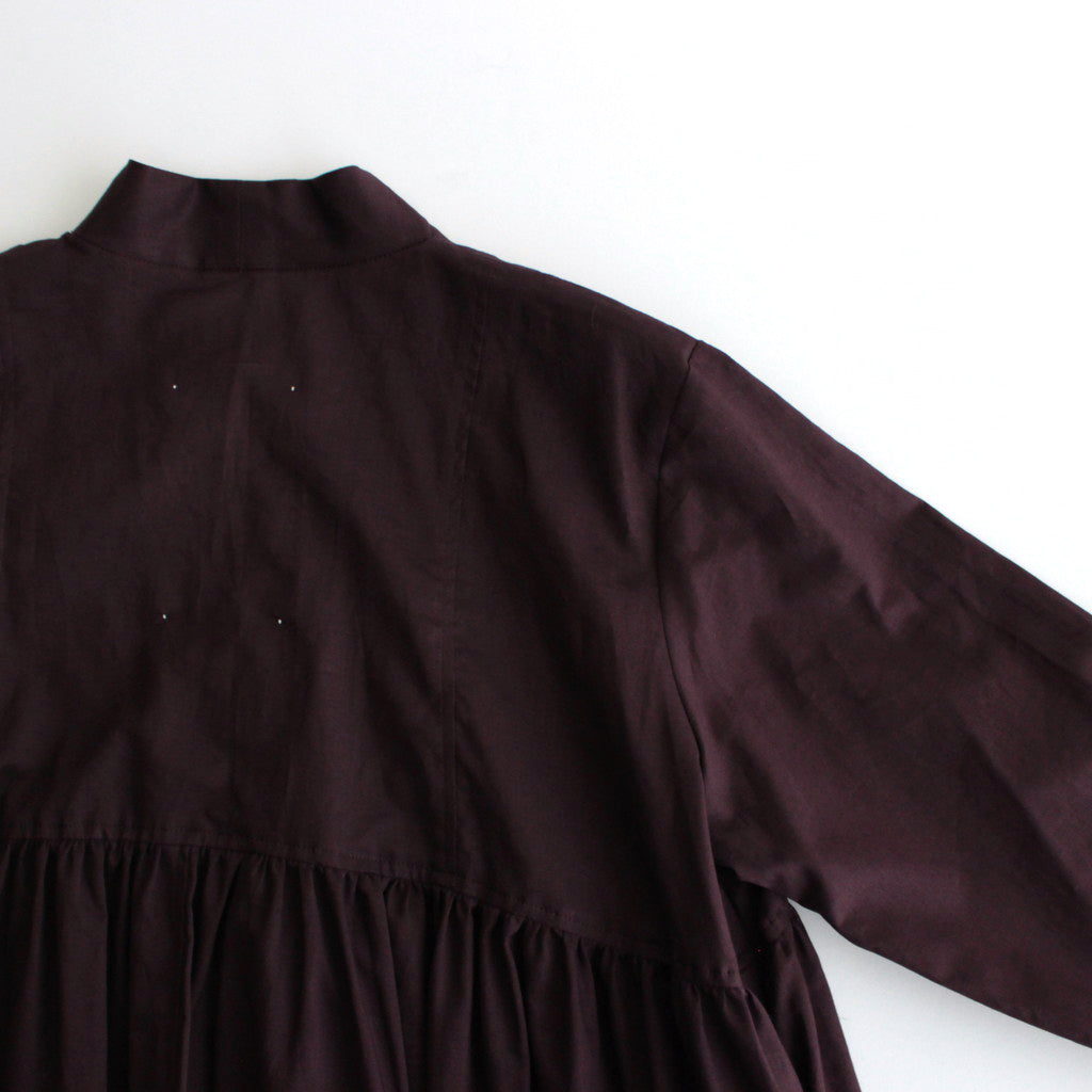 静寂の欠片 Funnel neck shirt dress #burgundy [TLF-125-op001-la]