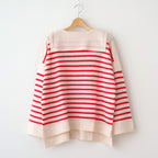 Basque pullover (sailor neck) #ivory×red [mdm02-05]