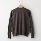 14GG 2PLY PLAIN STITCH COTTON/WOOL/CASHMERE V-NECK CARDIGAN #8600 BROWN [GNSL25531]