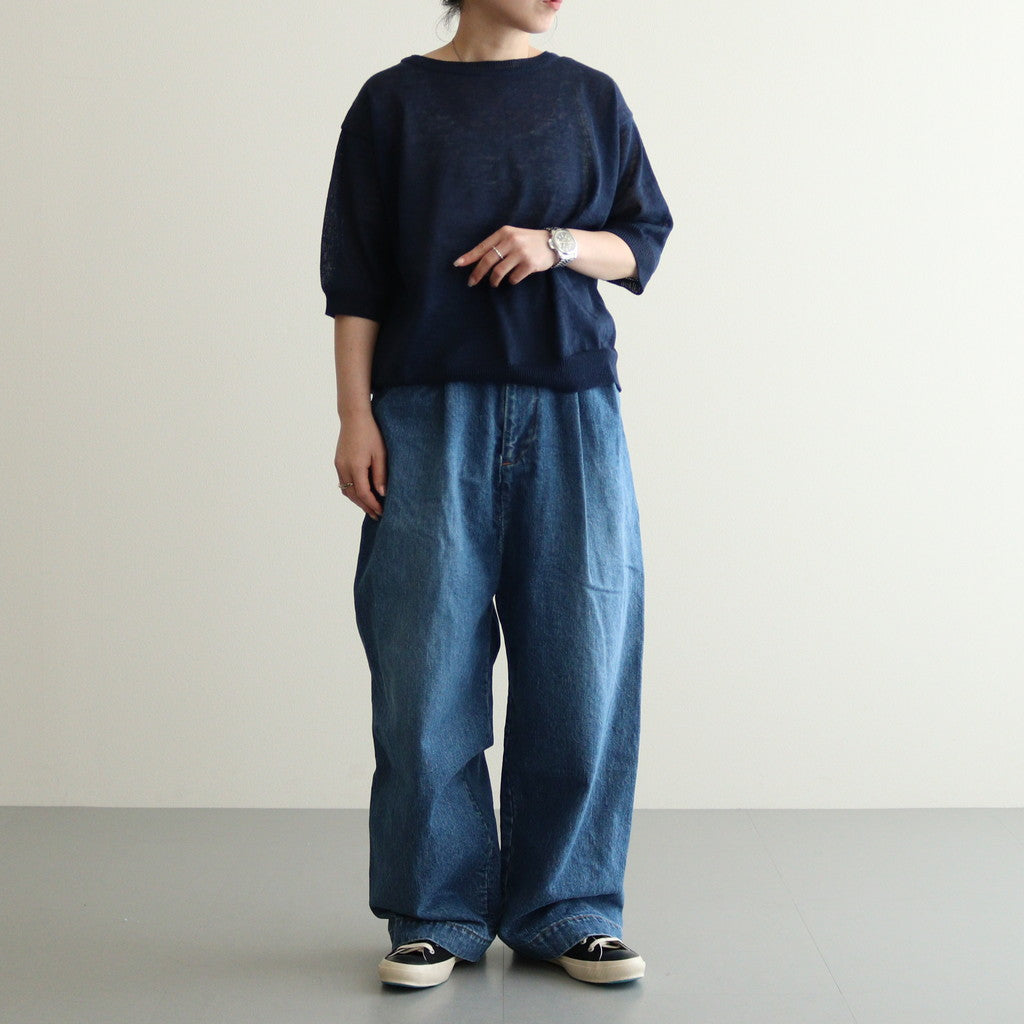 TUCK DENIM WIDE PANTS （VINTAGE LIKE） #INDIGO [no.6675]