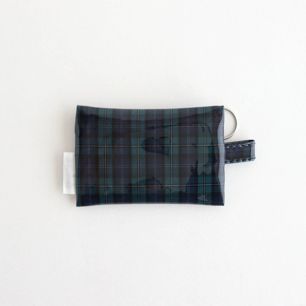 FLAT POUCH MINI #CHECK NAVY [TMB-2352A]