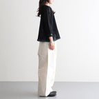 鏡の森：Gathered sleeves sweater #black×dark aqua [11263-11407]