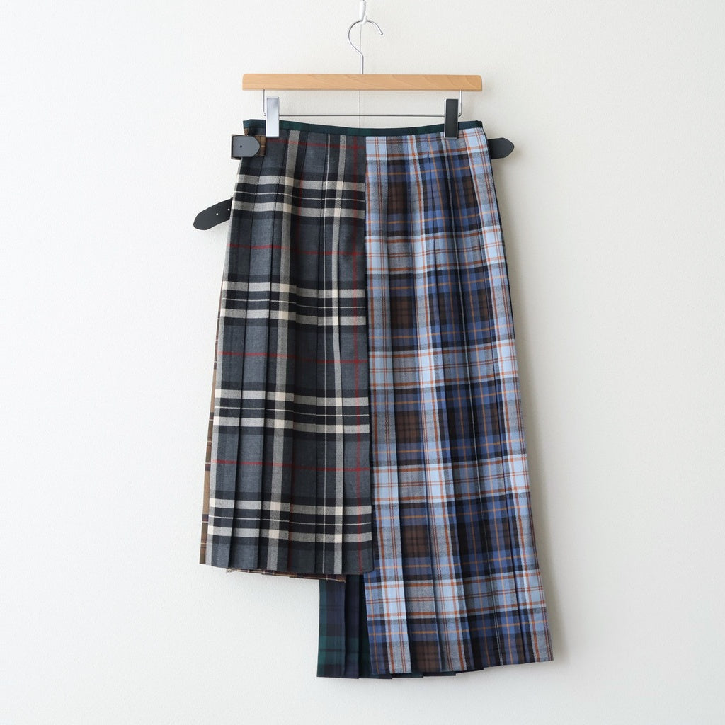 【 O'NEIL OF DUBLIN × UNFIL 】worsted wool asymmetry kilt skirt #mulch B [WVFL-UW134]