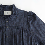霞の空：Frilled collar blouse #dark flower [13251-10107]