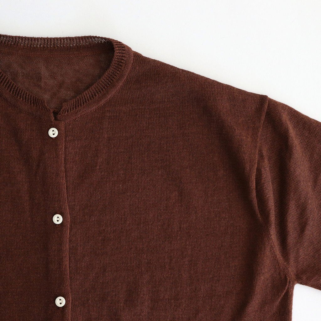 Fesca Linen Knit No Collared #D.brown [A232251TK766]