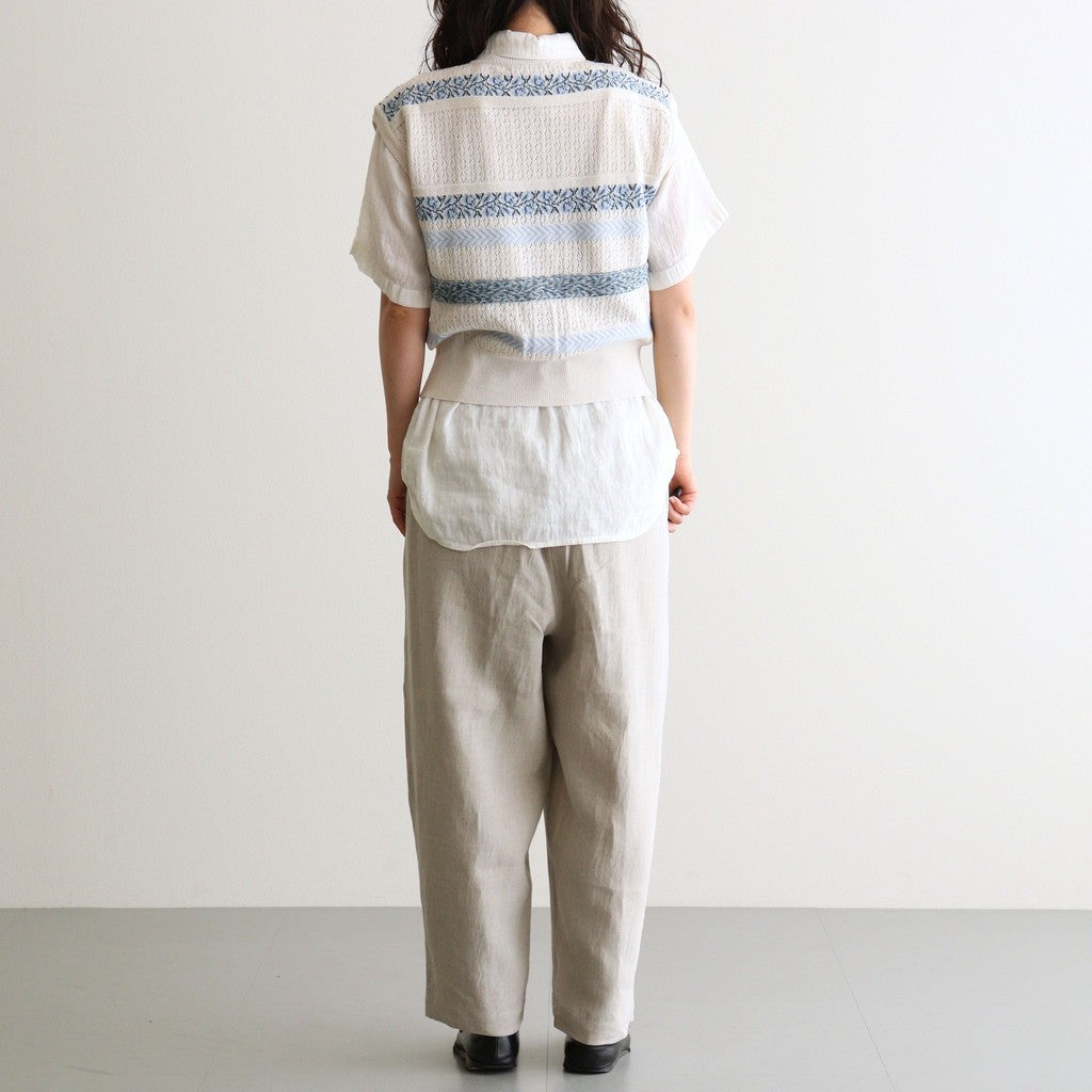 Flower Jacquard Knit Vest #Off white [261806]