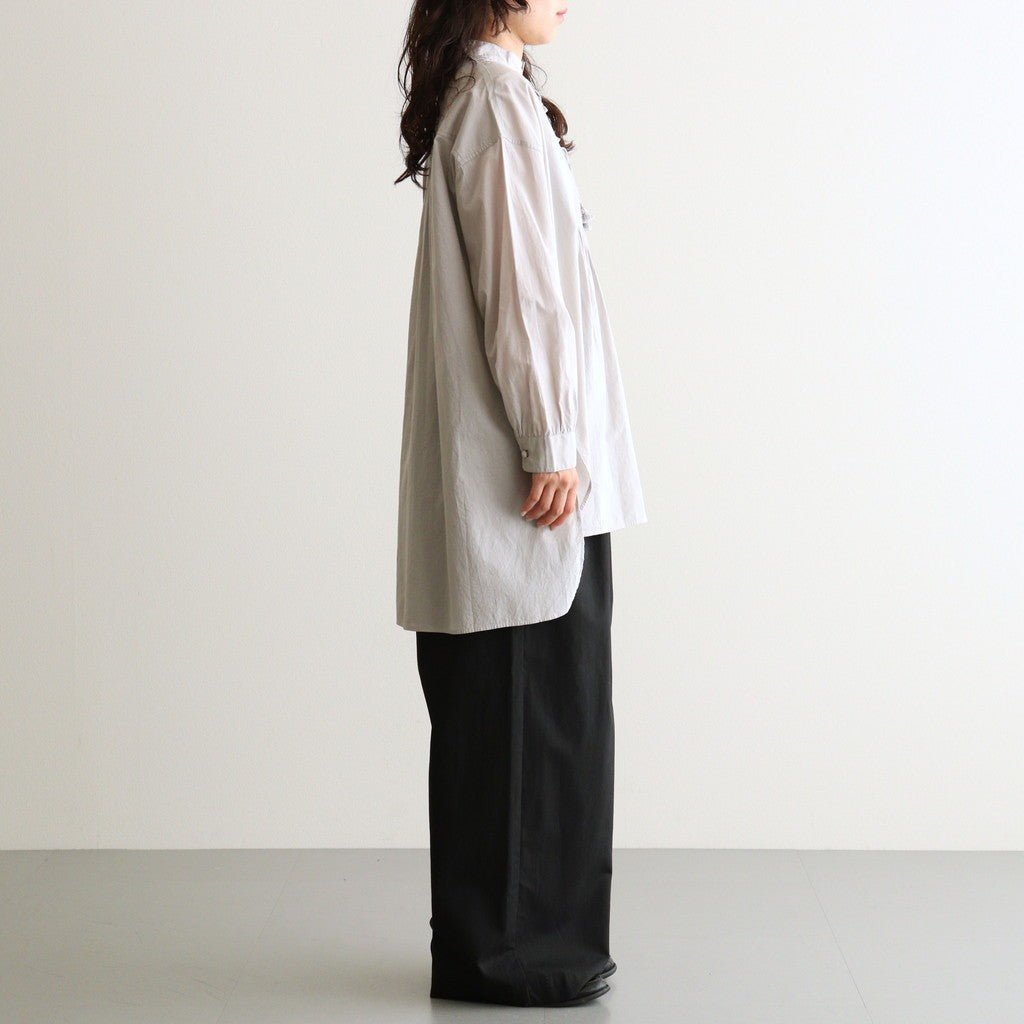 60s ORGANIC CAMBRIC WITH EMB BANDED COLLAR EMB TUNIC #9200 LT GREY [NMDS26222]