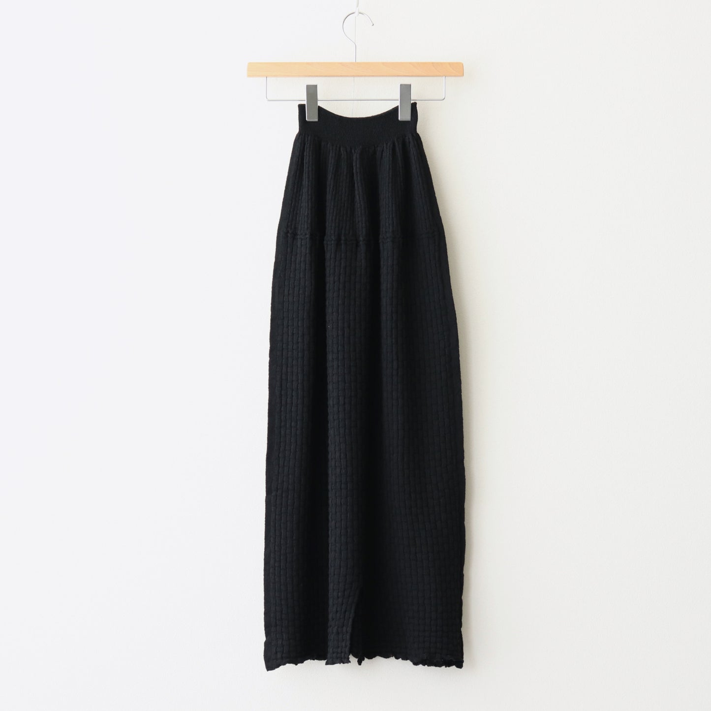 Cotton-boucle Basket Skirt #Black [oni052]
