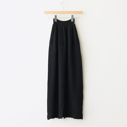 Cotton-boucle Basket Skirt #Black [oni052]