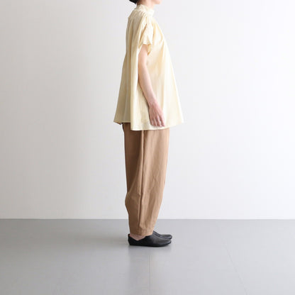 静寂の欠片 half sleeve back open blouse #Pale yellow [TLF-225-sh008-la]
