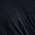 80s ORGANIC VOILE STRIPE (OVERDYE) BANDED SHIRT DRESS WITH MINI PINTUCK #3960 MARINE [NMDS26514D]